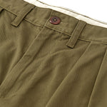 Pleated Twill Chinos in Khaki