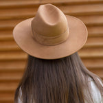 Fedora Wide Brim Hat in Camel