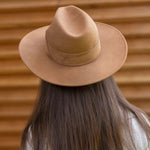 TRAVAUX EN COURS Fedora Wide Brim Hat in Camel