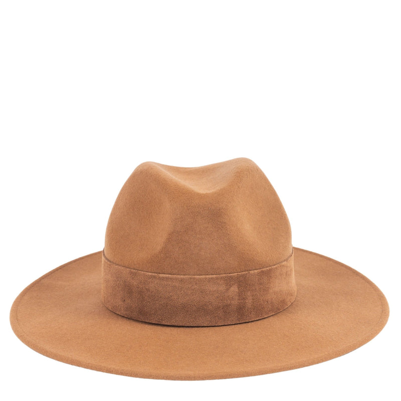 TRAVAUX EN COURS Fedora Wide Brim Hat in Camel