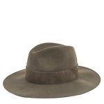 Fedora Wide Brim Hat in Khaki