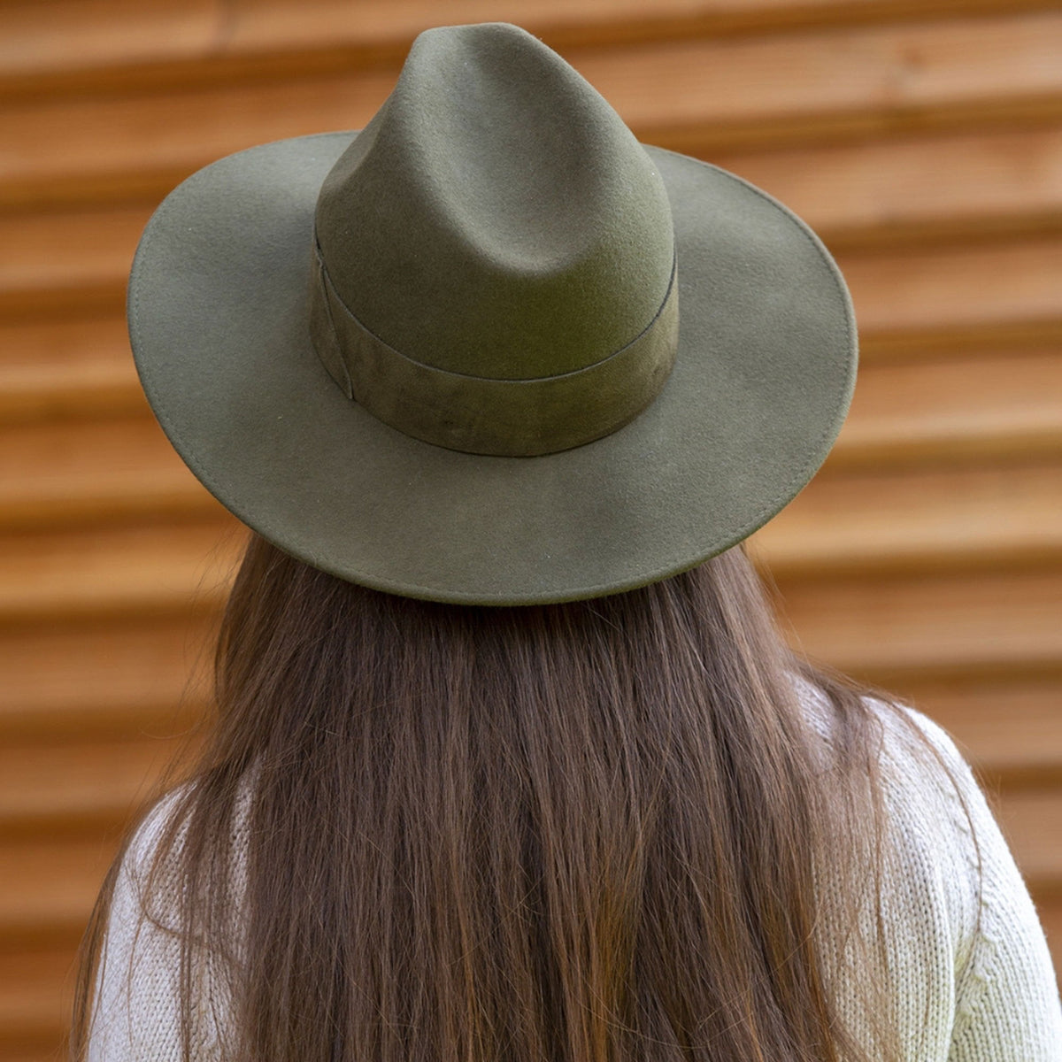 TRAVAUX EN COURS Fedora Wide Brim Hat in Khaki