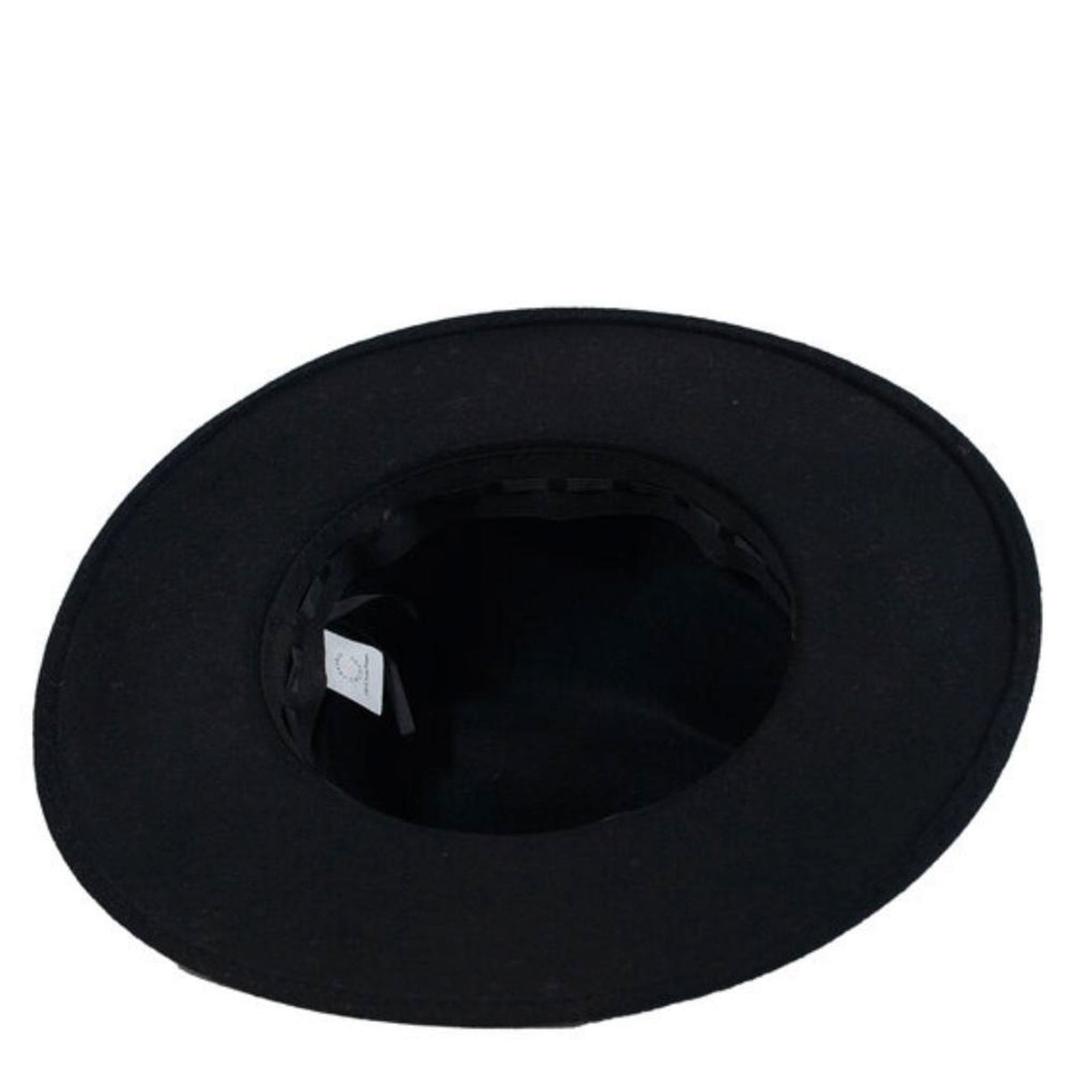 TRAVAUX EN COURS Fedora Wide Brim Hat with Woven Band in Black