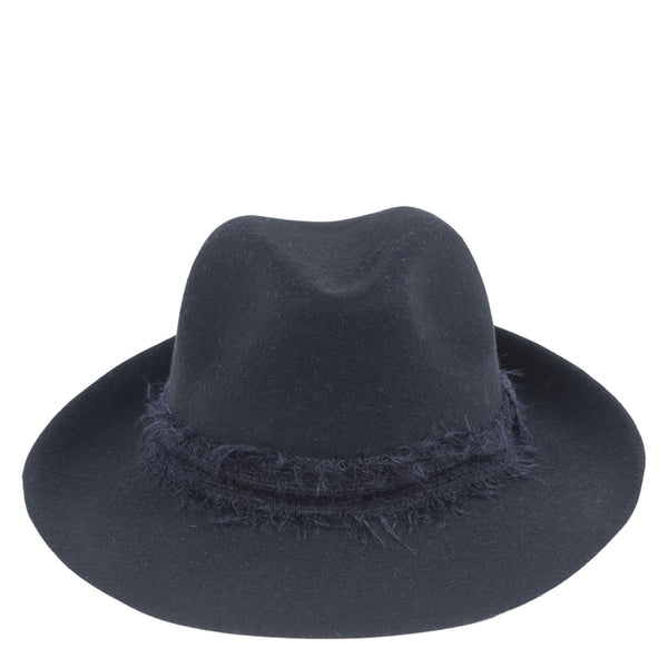TRAVAUX EN COURS Felt Fedora Hat with Mohair Band in Black
