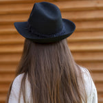 TRAVAUX EN COURS Felt Fedora Hat with Mohair Band in Black
