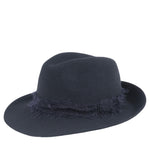 TRAVAUX EN COURS Felt Fedora Hat with Mohair Band in Black