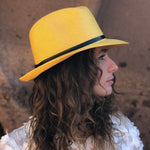 TRAVAUX EN COURS Paper Fedora Hat in Sunflower