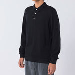 UNFEIGNED Long Sleeve Polo Shirt in Caviar