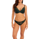WACOAL Lace Perfection Plunge Push Up Bra in Botanical Green