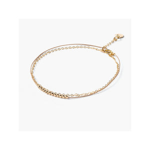Gold Beaded Gold & Silk Bracelet