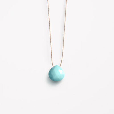 WANDERLUST LIFE December Fine Cord Birthstone Necklace - Arizona turquoise