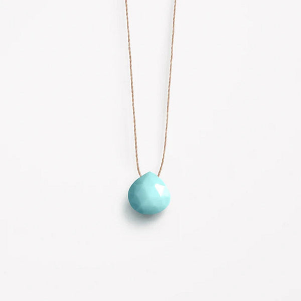 WANDERLUST LIFE December Fine Cord Birthstone Necklace - Arizona turquoise
