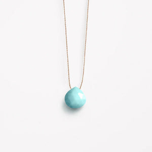 December Fine Cord Birthstone Necklace - Arizona turquoise