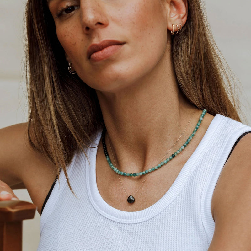 WANDERLUST LIFE Fine Cord Necklace in Marcasite
