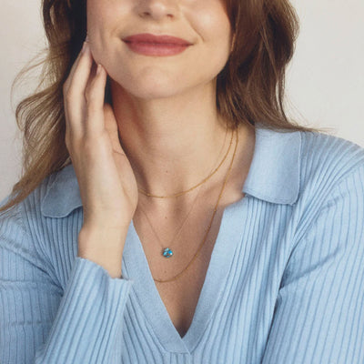 WANDERLUST LIFE Fine Cord Necklace in Mohave Turquoise