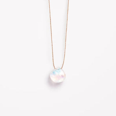 WANDERLUST LIFE June Fine Cord Birthstone Necklace - Rainbow moonstone