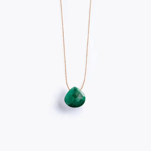 May Fine Cord Birthstone Necklace - Emerald