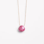 September Fine Cord Birthstone Necklace in Pink Sapphire